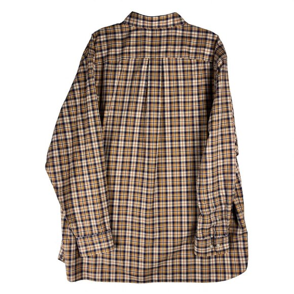 Daniel Cremieux Signature Collection Men Long Sleeve Shirt XL Brown Blue Plaid - Picture 2 of 10